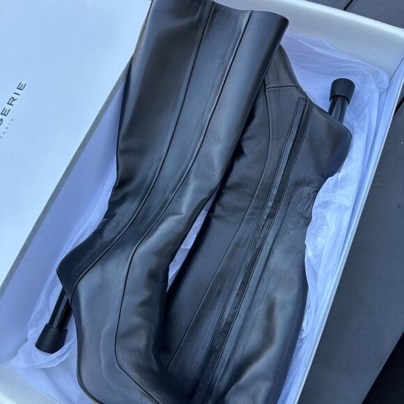Clergerie Karl Knee HighTall Boots Soft Lambskin Leather Sz 8.5 Black Heels - Picture 13 of 13